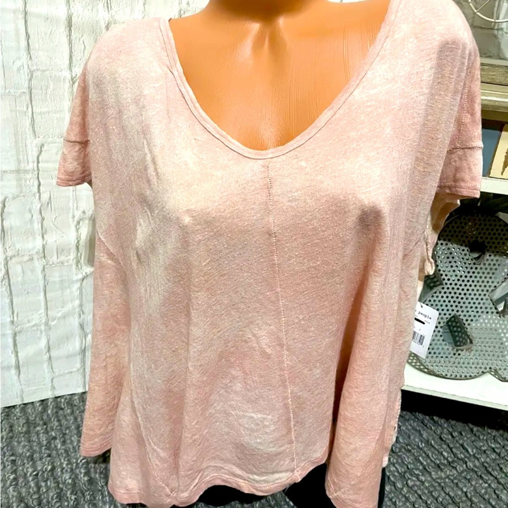 Free People We The Free Short cap Sleeve Top Pink Sz S NWT!